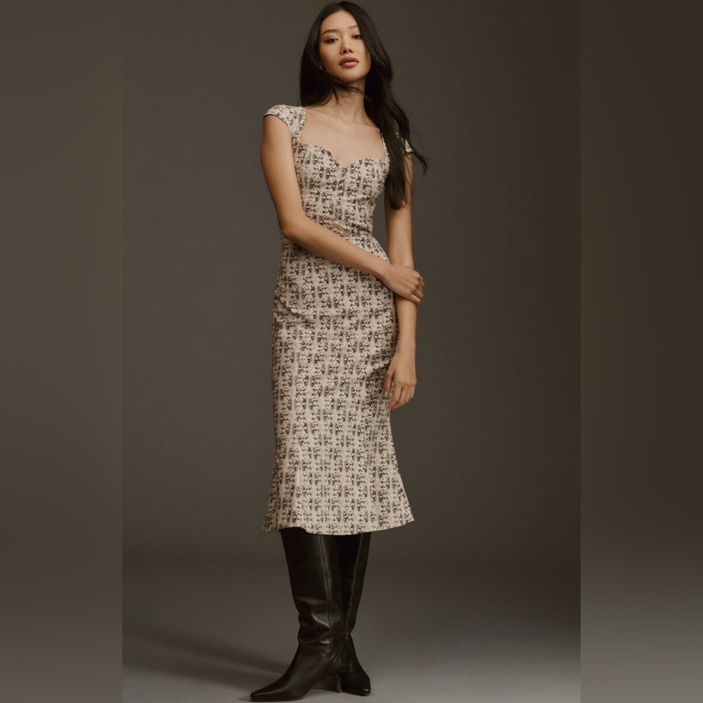 ✨ Anthropologie Cecily Fit & Flare Sweetheart Dress Sz 2X